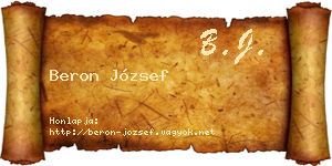 Beron József névjegykártya